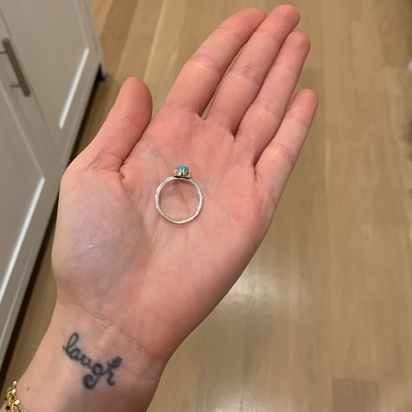 Madewell silver ring with blue turquoise pendant - Picture 4 of 4